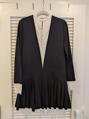 Plan C Button-Front Short Dress with Pleating Size 40